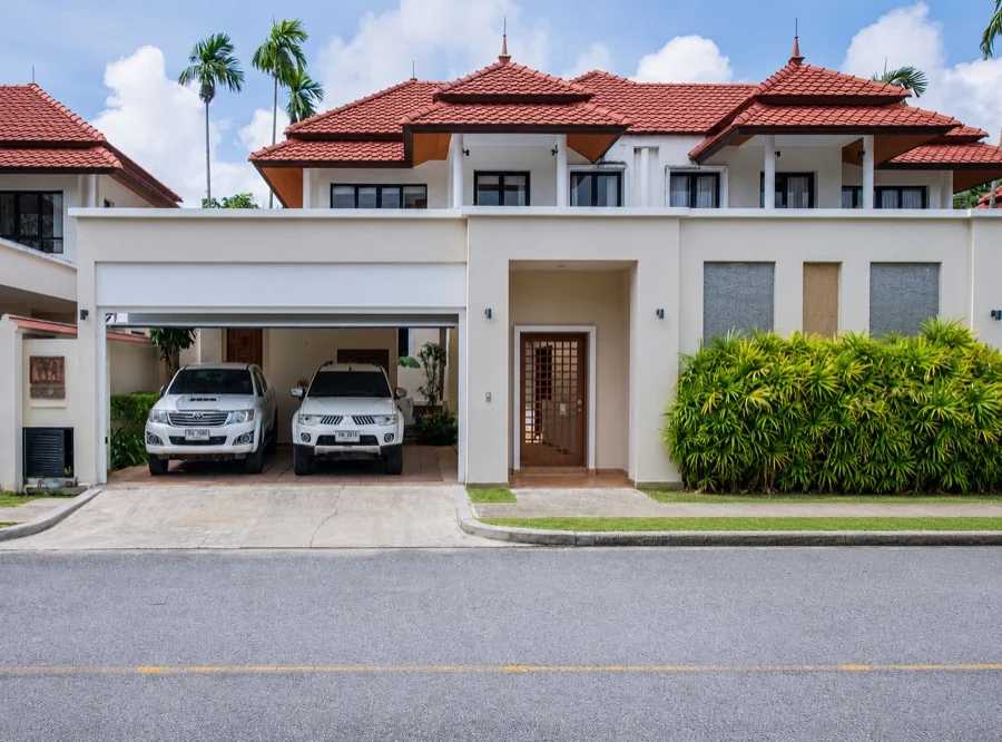 Laguna Links Villa exterior front elevation entrance street view Bang Tao Phuket