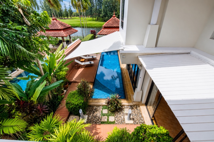 Laguna Links Villa private pool aerial view golf course Bang Tao