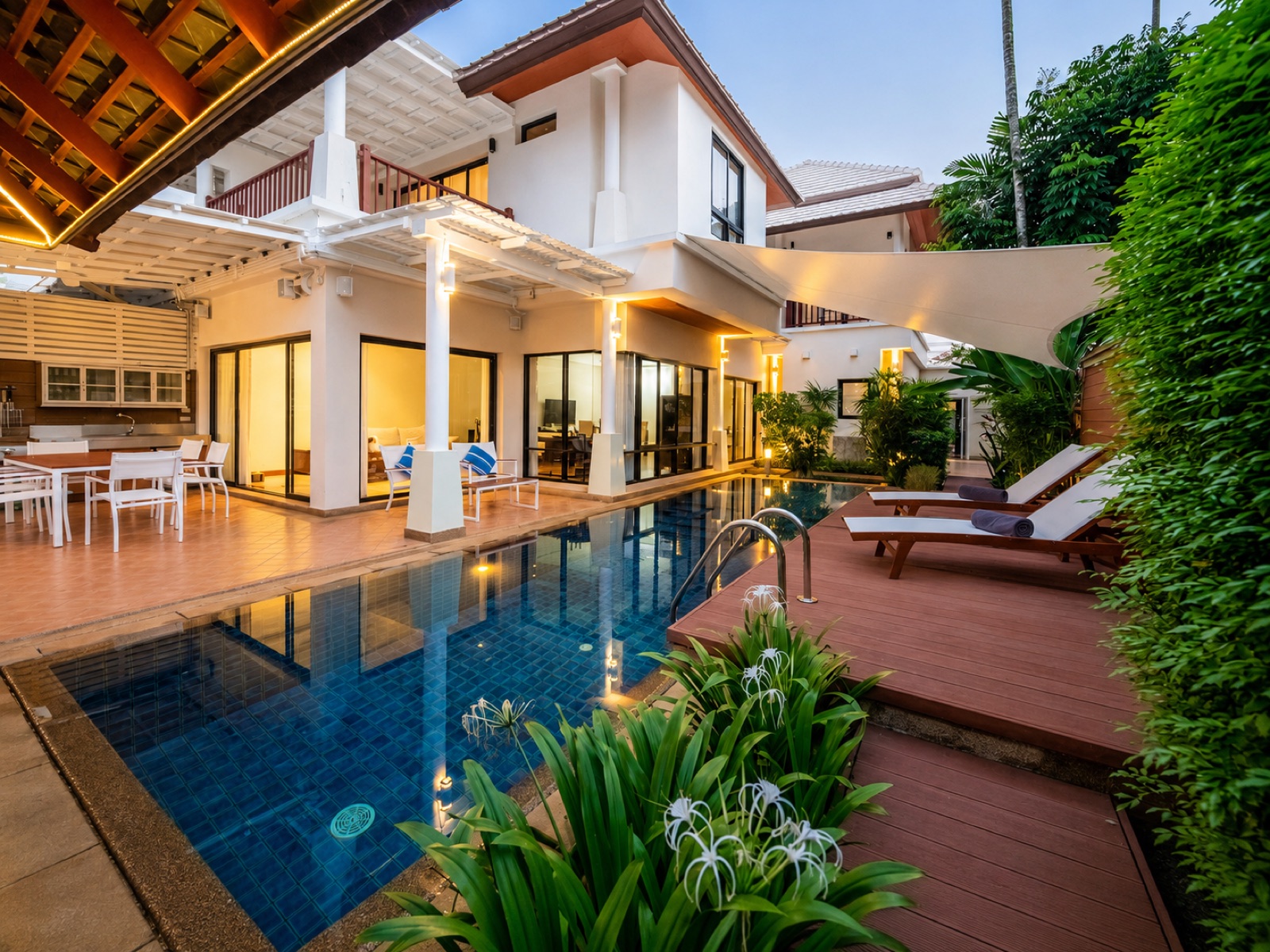 Laguna Links Villa private pool evening sun loungers Phuket